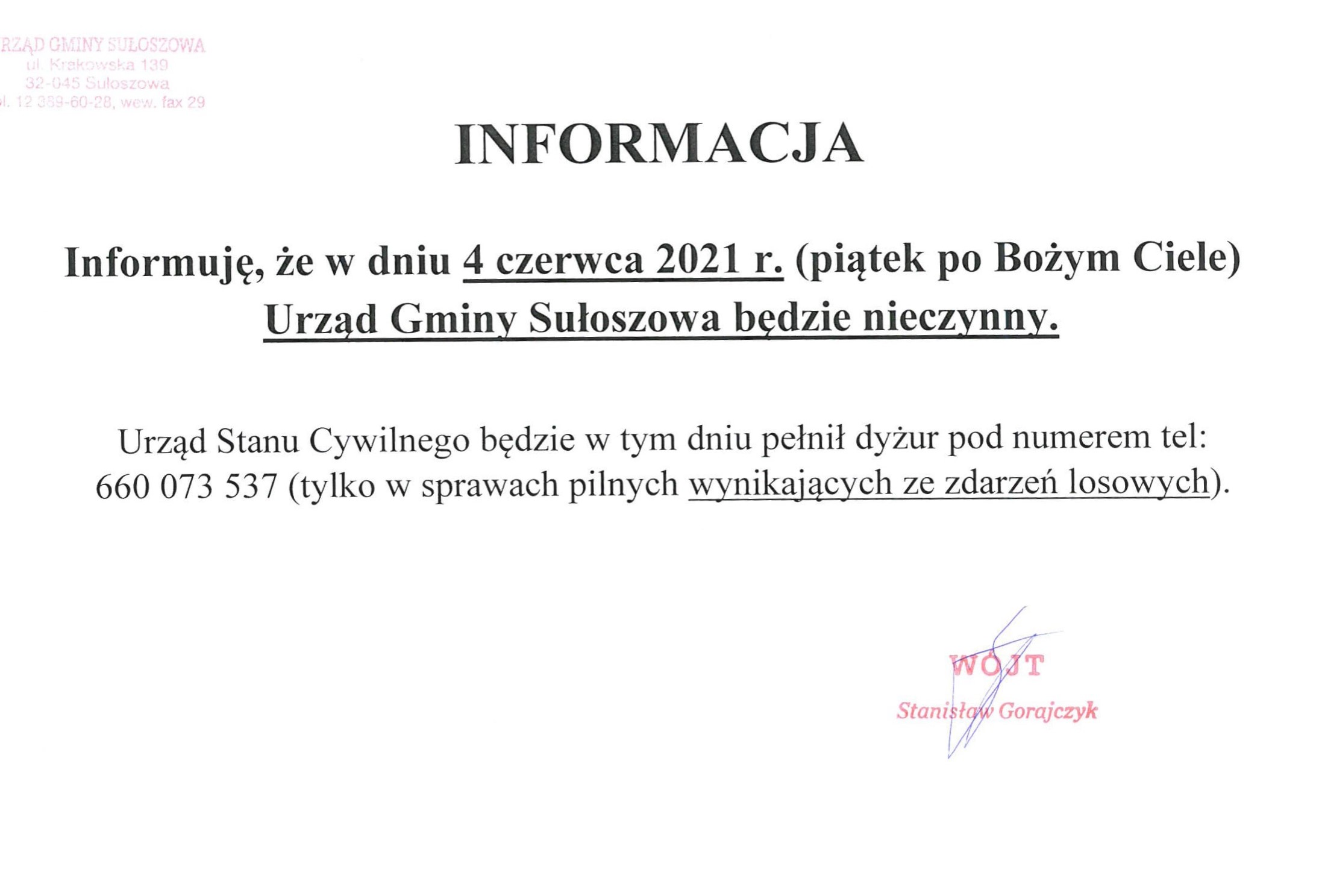 Informacja 04.06.2021 2