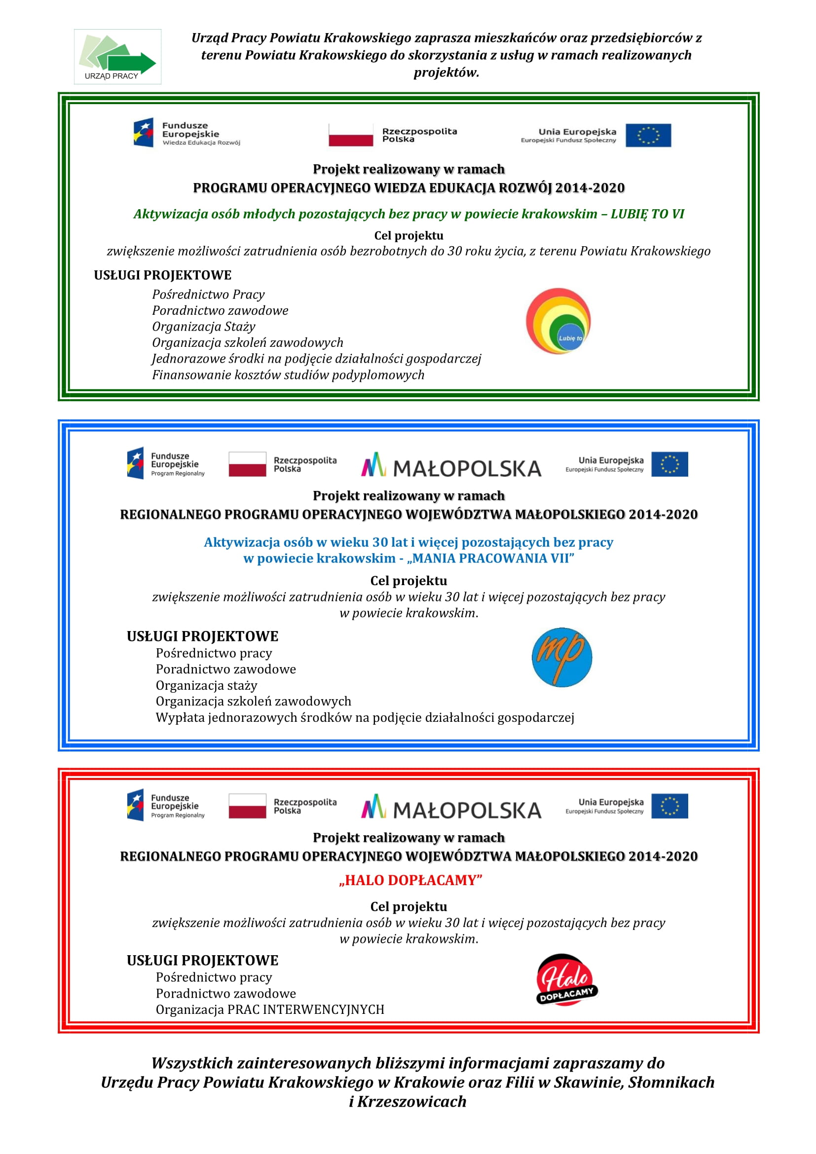 Projekty rezlizowane przez UPPK w 2022 roku 1 1
