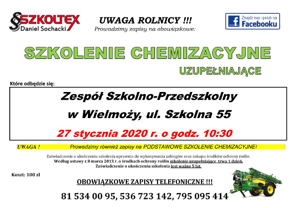 Sułoszowa Wielmoża szkolenie chemizacyjne 2020