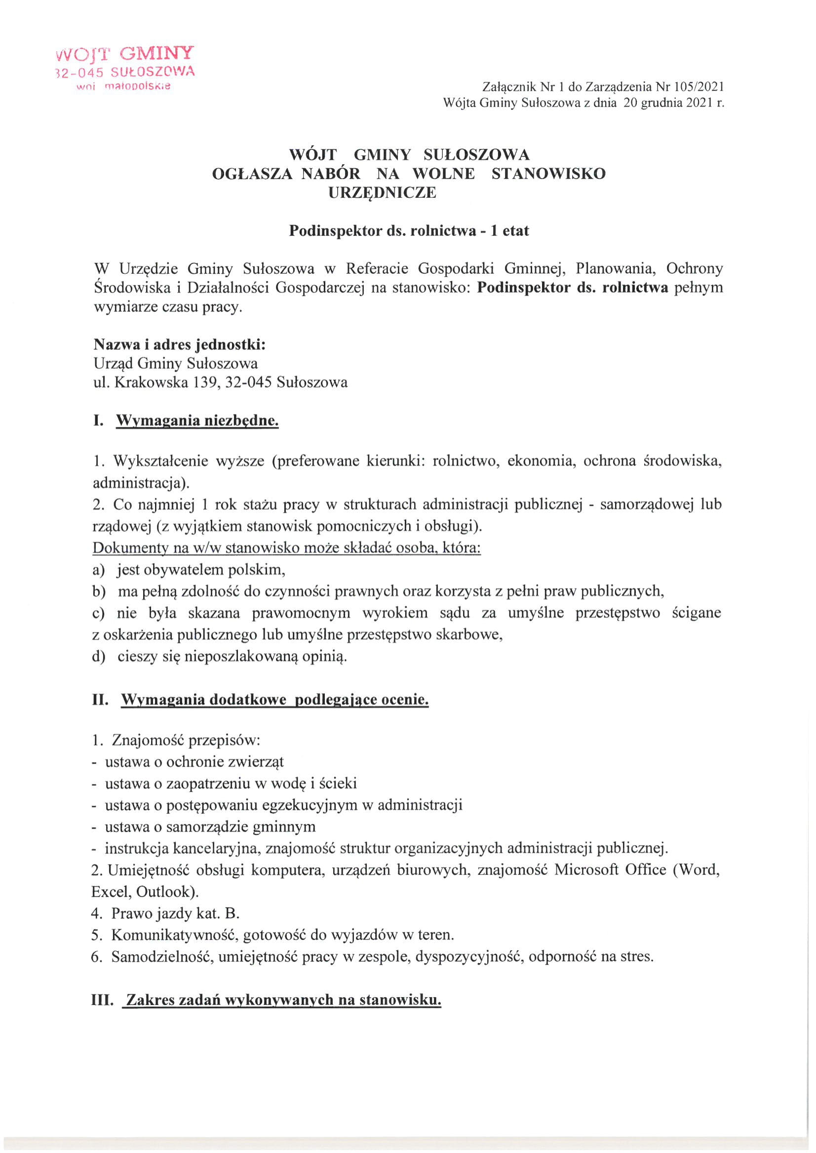 Załącznik Nr 1 do Zarz. Nr 105.2021 1