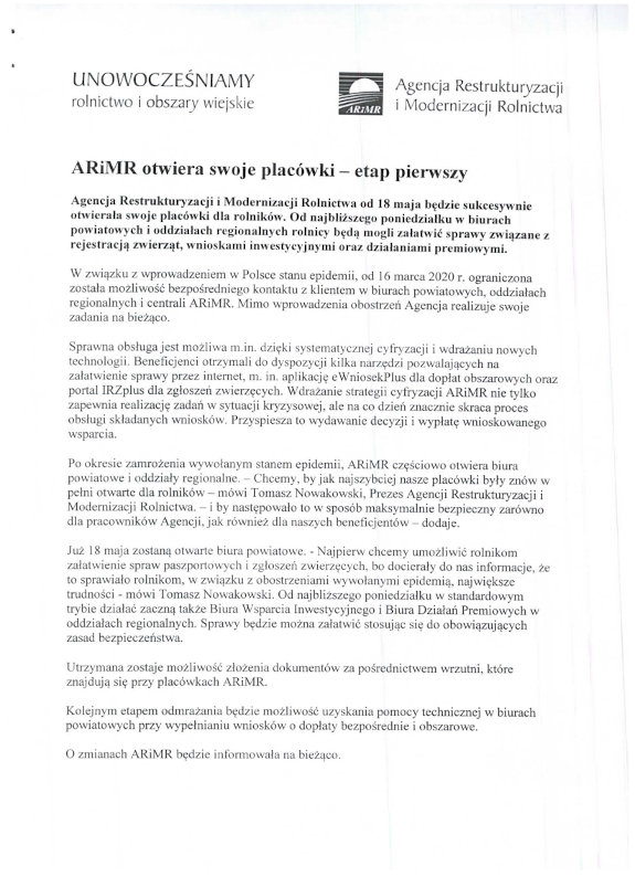 informacja ARiMR