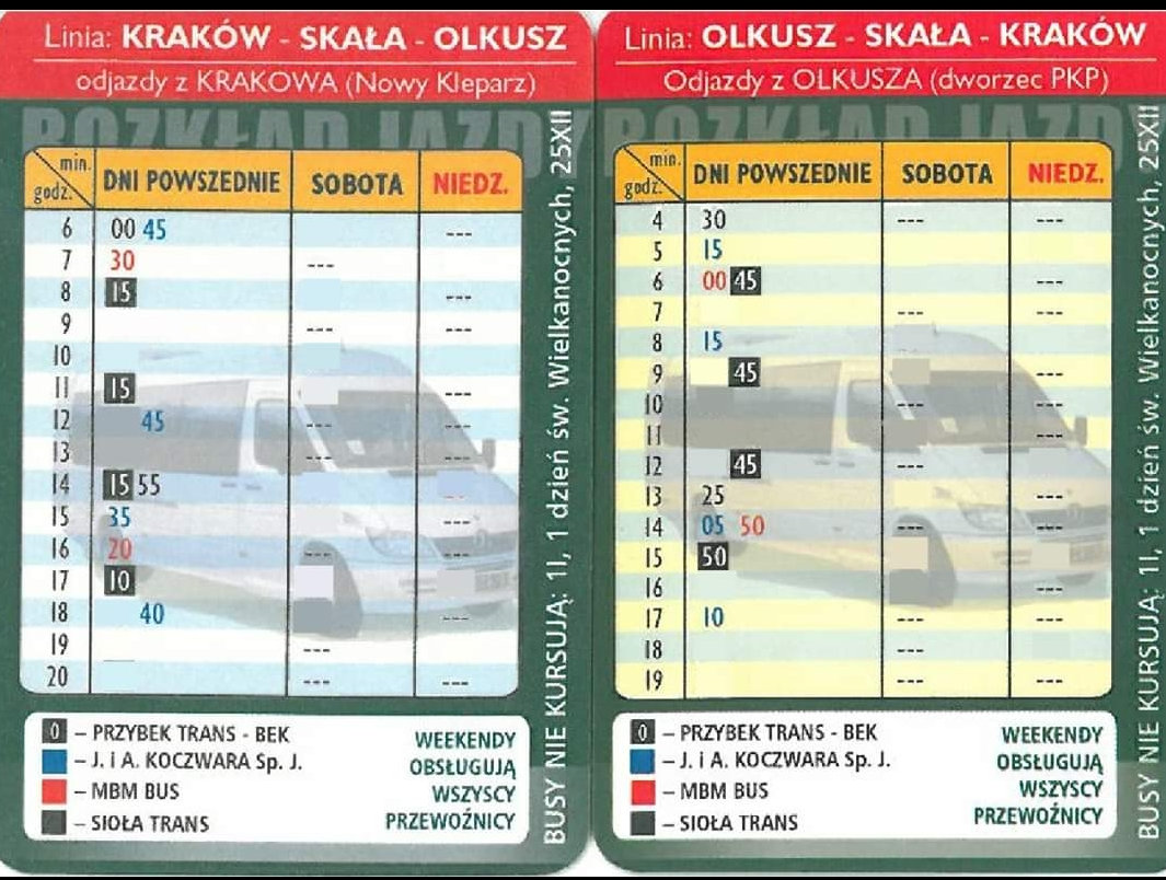 rozklad jazdy olkusz krakow 20200506