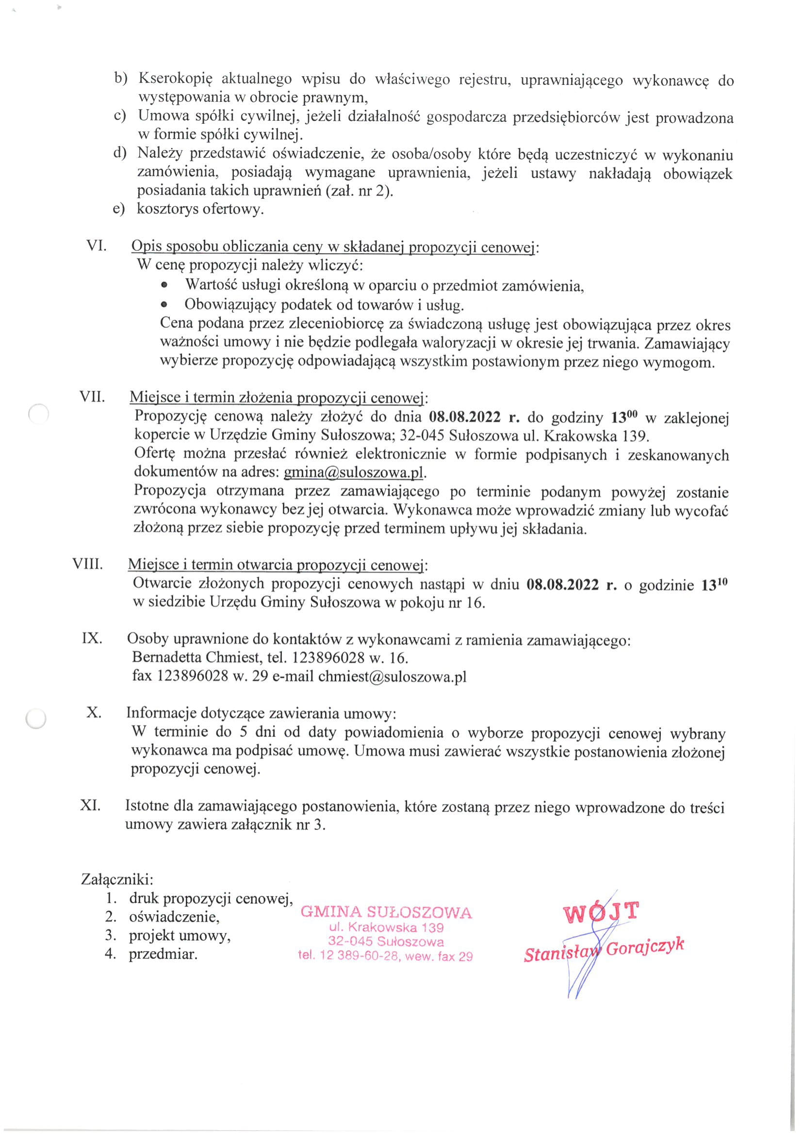 zaproszenie do składania ofert Kompleks sportowy Sułoszowa 3