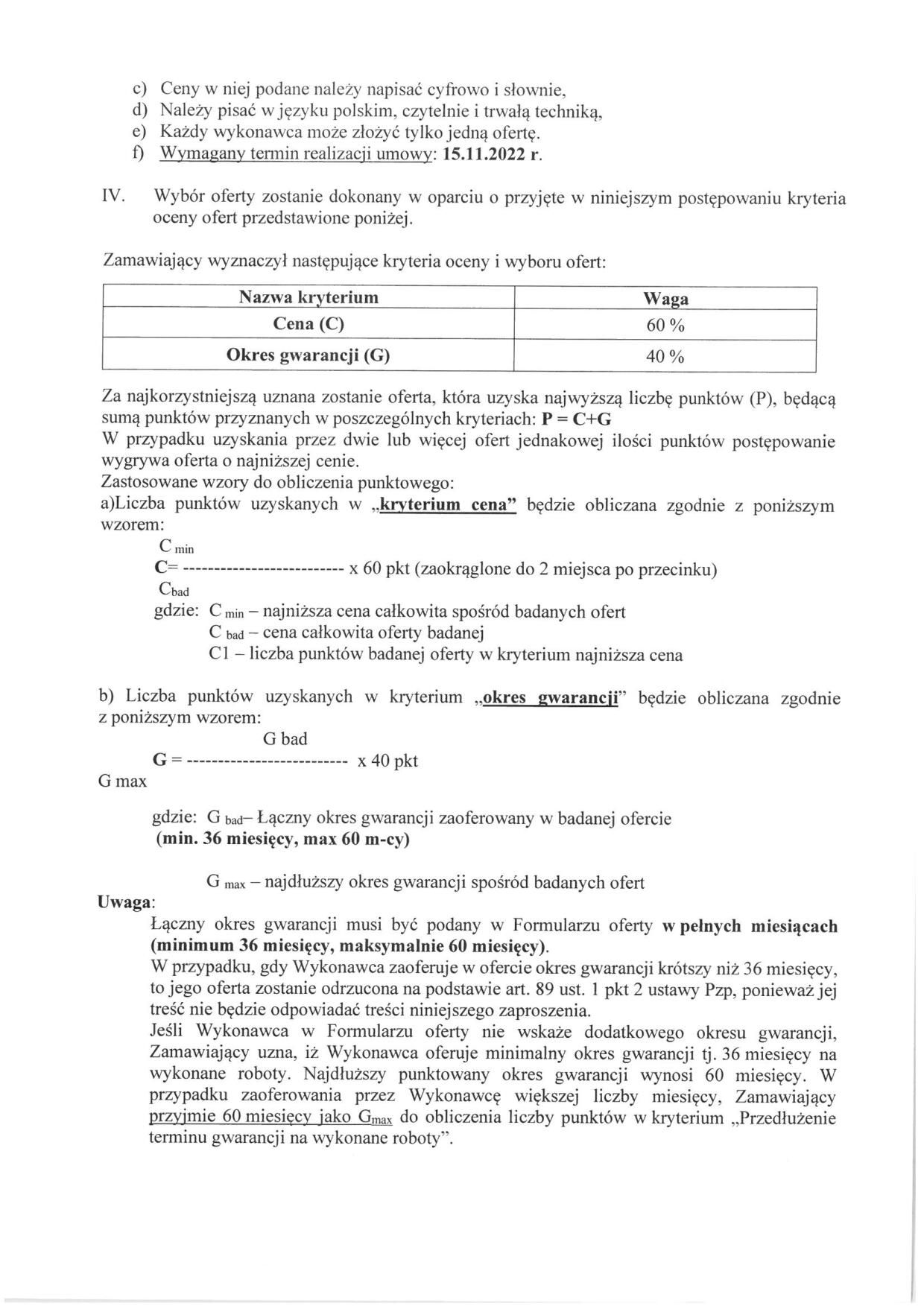 zaproszenie do składania ofert Modernizacja OSP Wielmoża 2