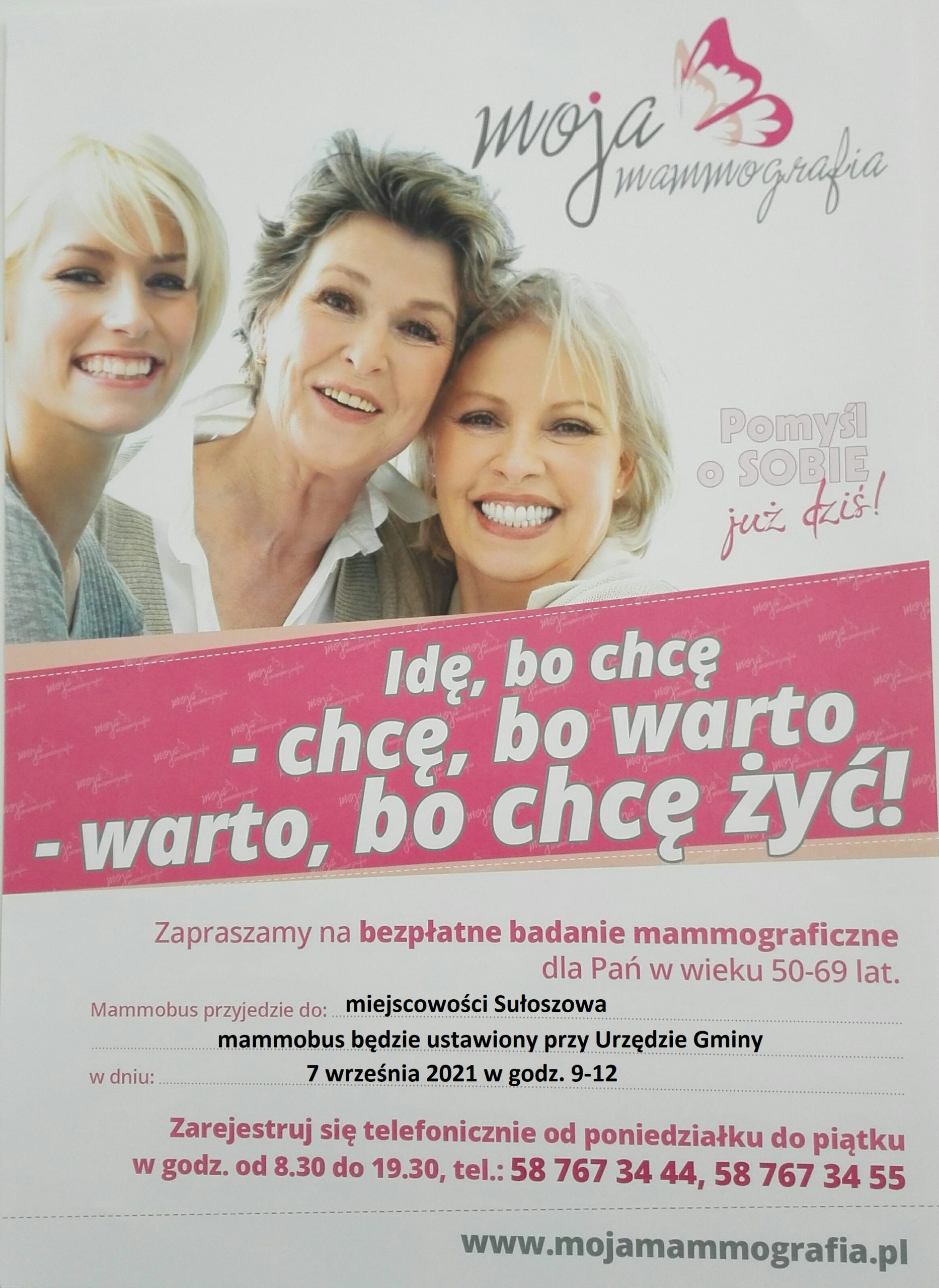 Zaproszenie na bezpłatne badanie mammograficzne