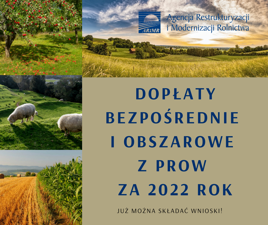 Dopłaty bezpośrednie i obszarowe z PROW za 2022 rok