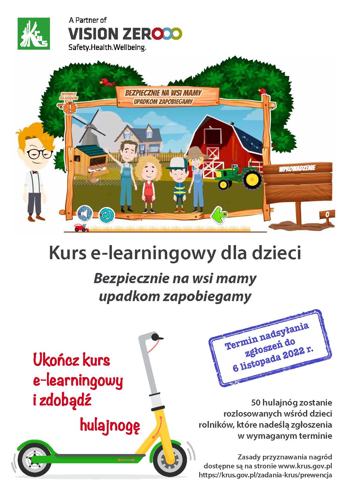 Bezpiecznie na wsi mamy upadkom zapobiegamy kurs e-learningowy dla dzieci