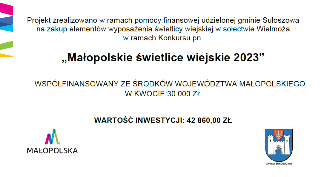 Tablica informacyjna projektu Małopolskie świetlice wiejskie 2023