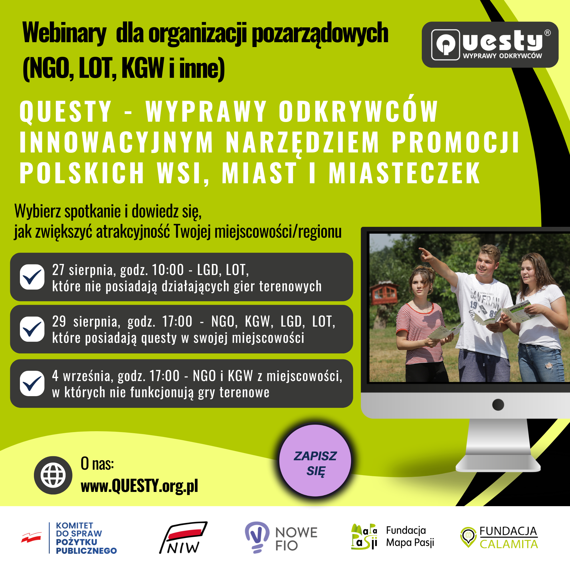 Odkrywaj okolicę! Jak wykorzystać Wasz quest? Webinar dla kół gospodyń wiejskich i innych NGO