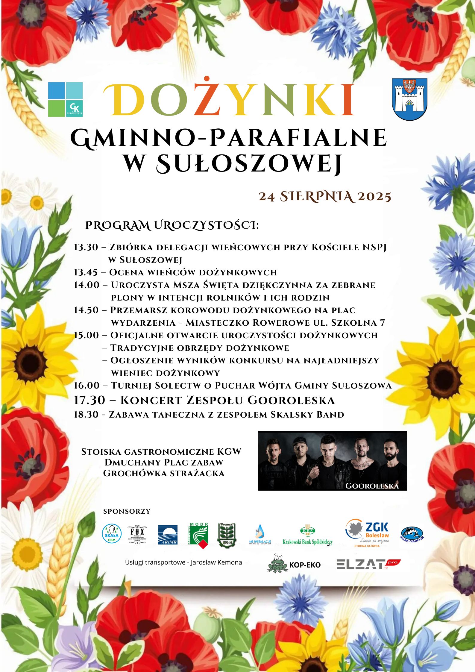 DOŻYNKI GMINNO-PARAFIALNE W SUŁOSZOWEJ
