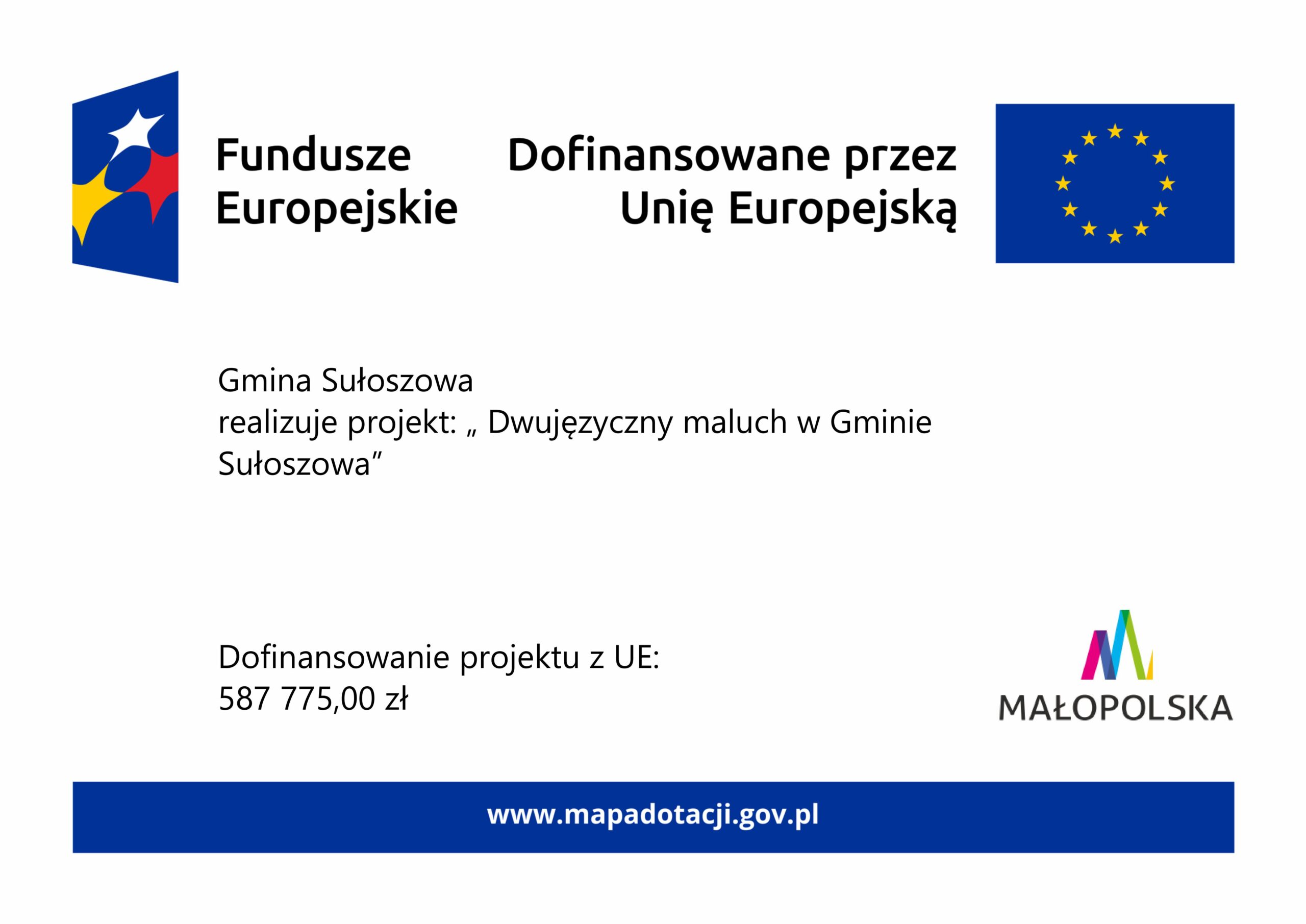 Projekt „Dwujęzyczny Maluch w Gminie Sułoszowa”