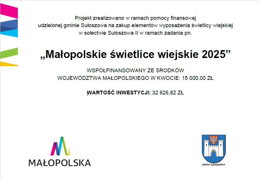 „Małopolskie świetlice wiejskie 2025”