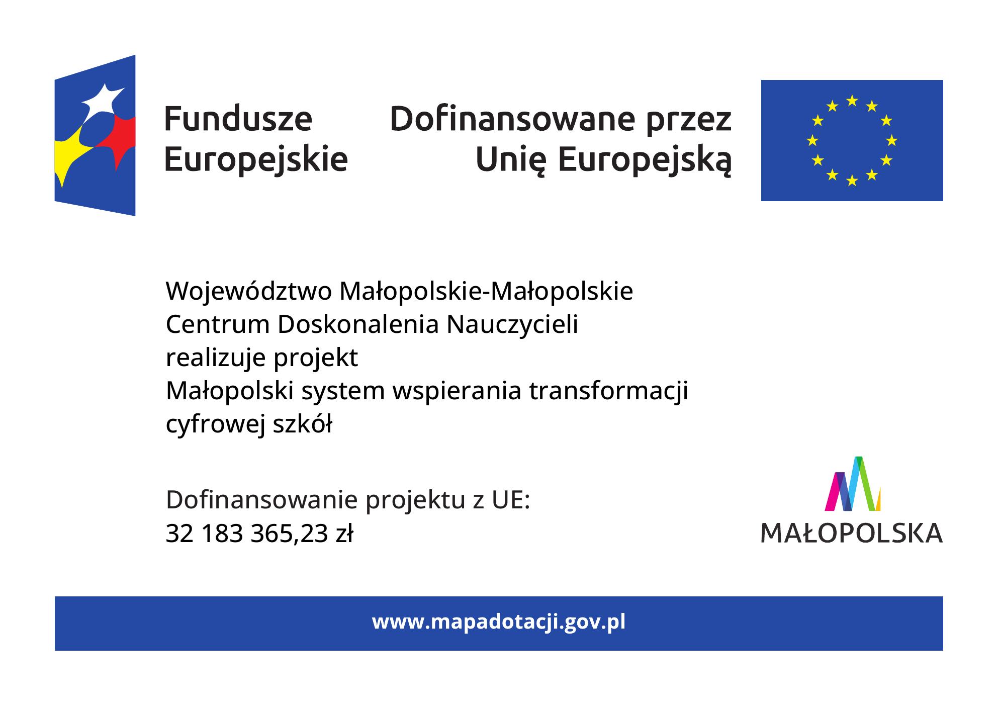 Projekt pt. „Małopolski System Wspierania Transformacji Cyfrowej Szkół”