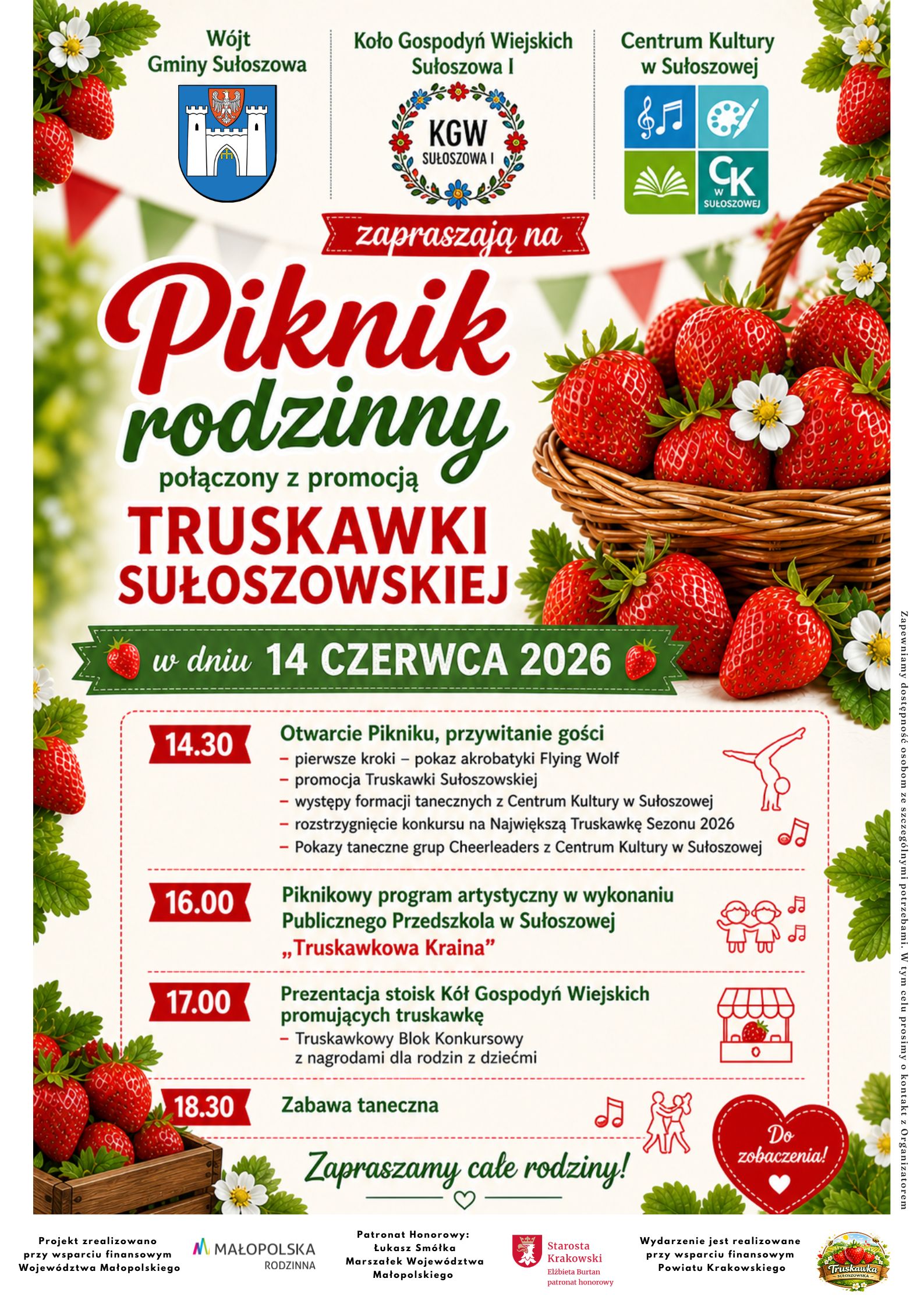 PIKNIK RODZINNY POŁĄCZONY Z PROMOCJĄ TRUSKAWKI SUŁOSZOWSKIEJ 14.06.2026