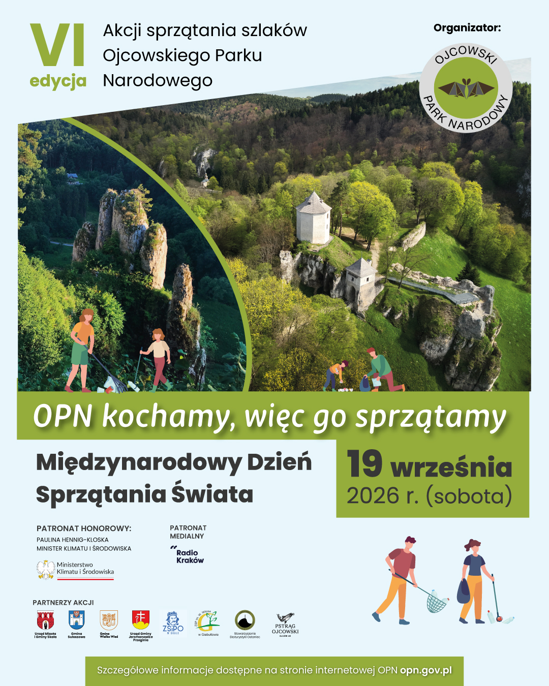 Akcja sprzątania Ojcowskiego Parku Narodowego w dniu 19.09.2026 r.